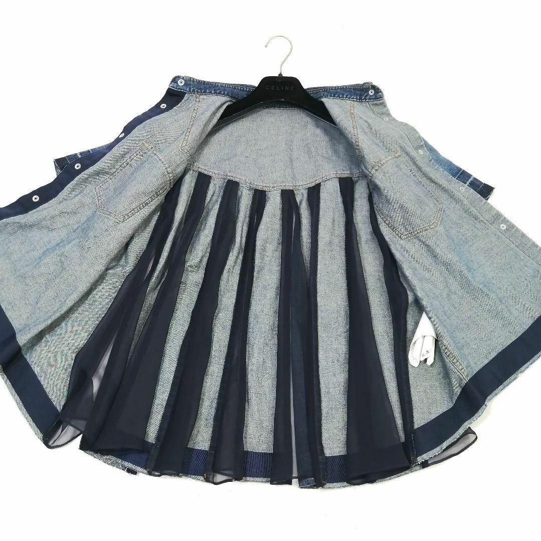 極美品✨ サカイ　デニムシャツ　21SS　近年　ドッキング　シースルー　ゆったり