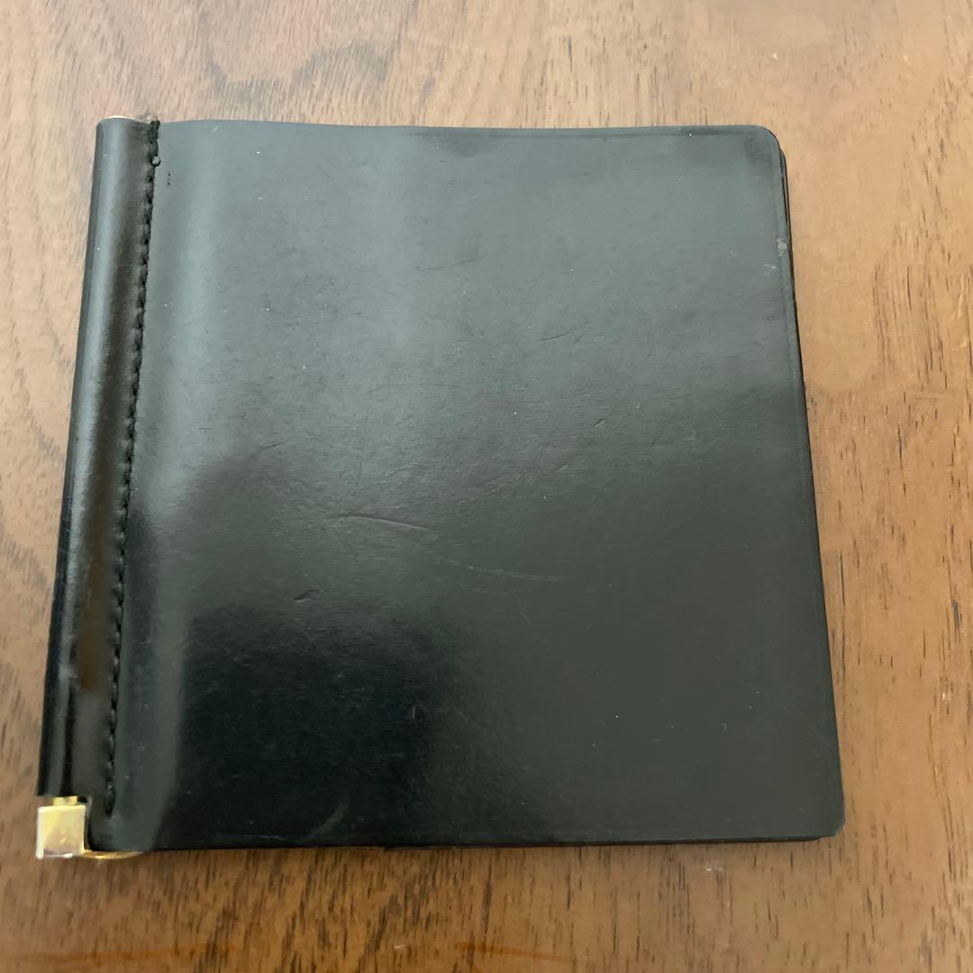 GANZO ブラックレザーマネークリップ