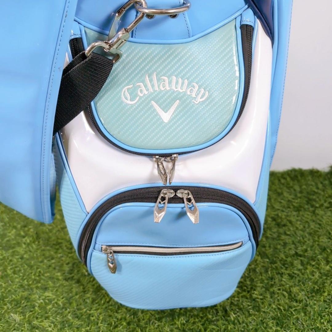 Callaway キャロウェイ ゴルフ キャディバッグ エナメル 青 白 ブルー