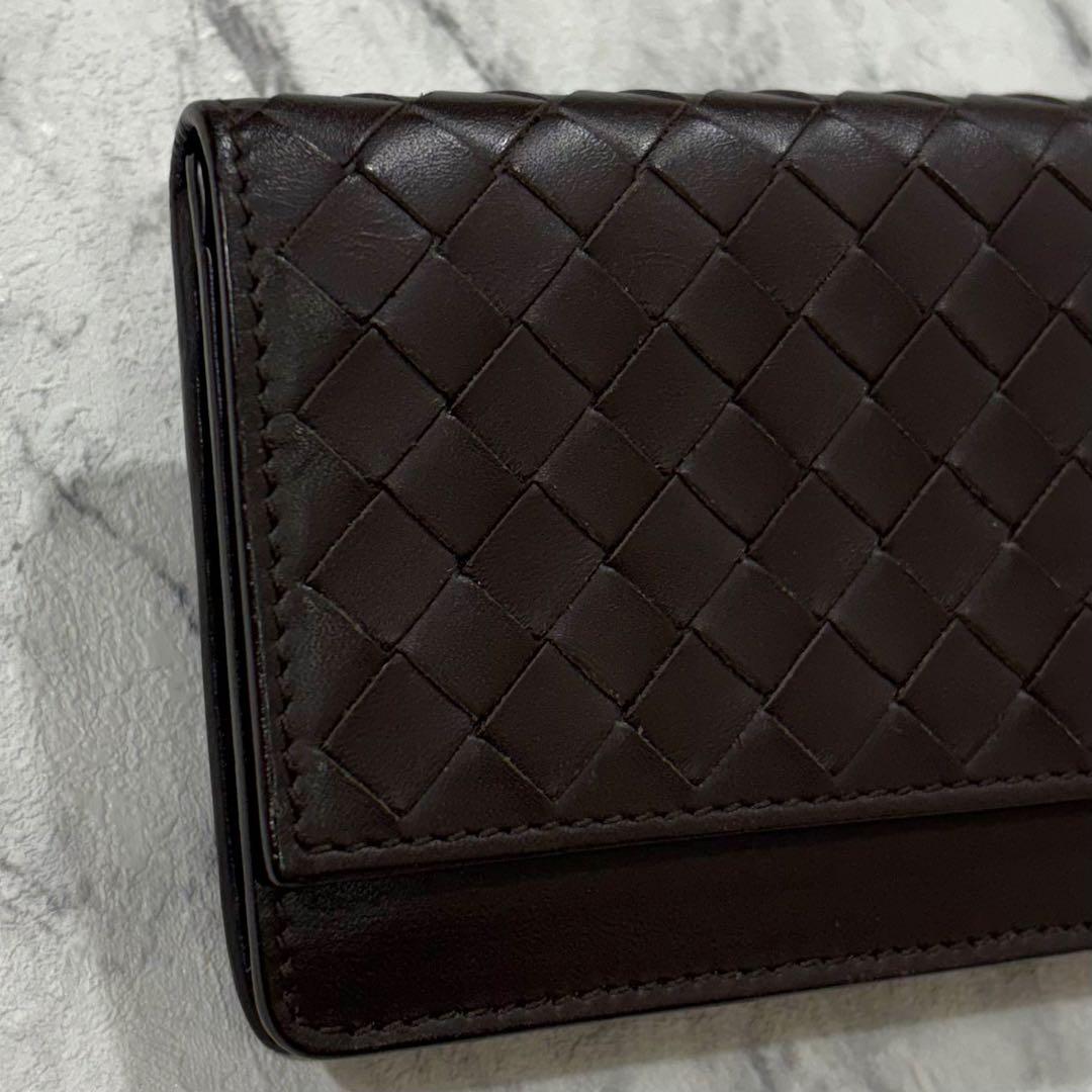 【美品】 ボッテガヴェネタ ケース イントレチャート ダークブラウン