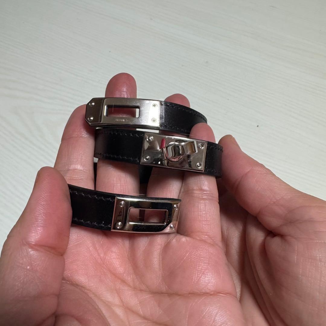 エルメス ブラックレザーブレスレット