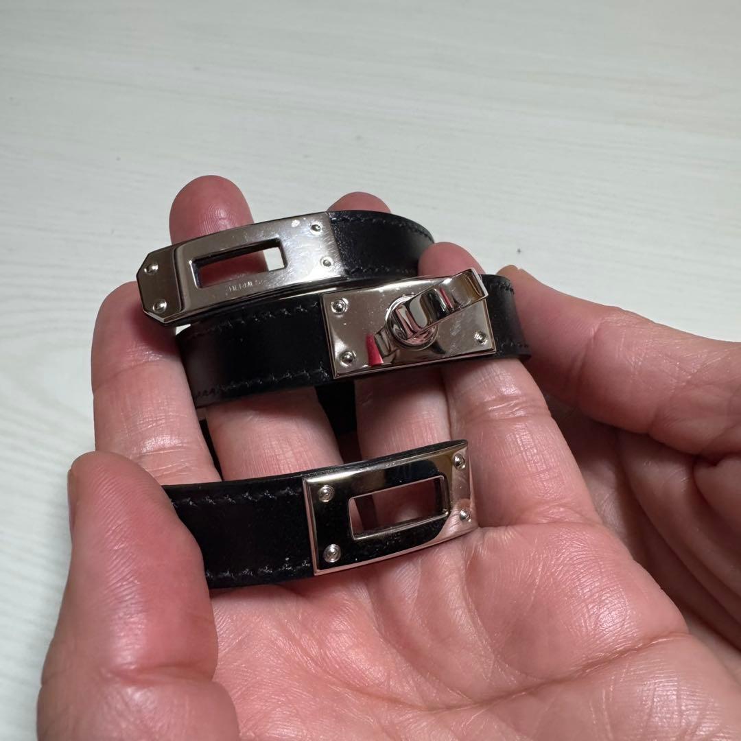 エルメス ブラックレザーブレスレット
