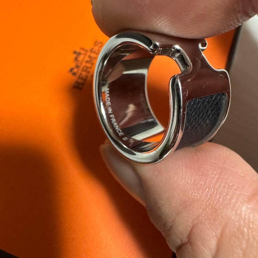 エルメス ブラックレザーブレスレット
