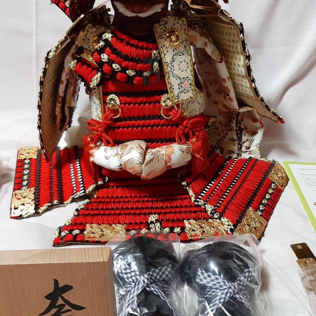 新品同様●上原玉鳳作●　高級品　兜飾り奈良15号大鎧●高級木製台付き●　五月人形