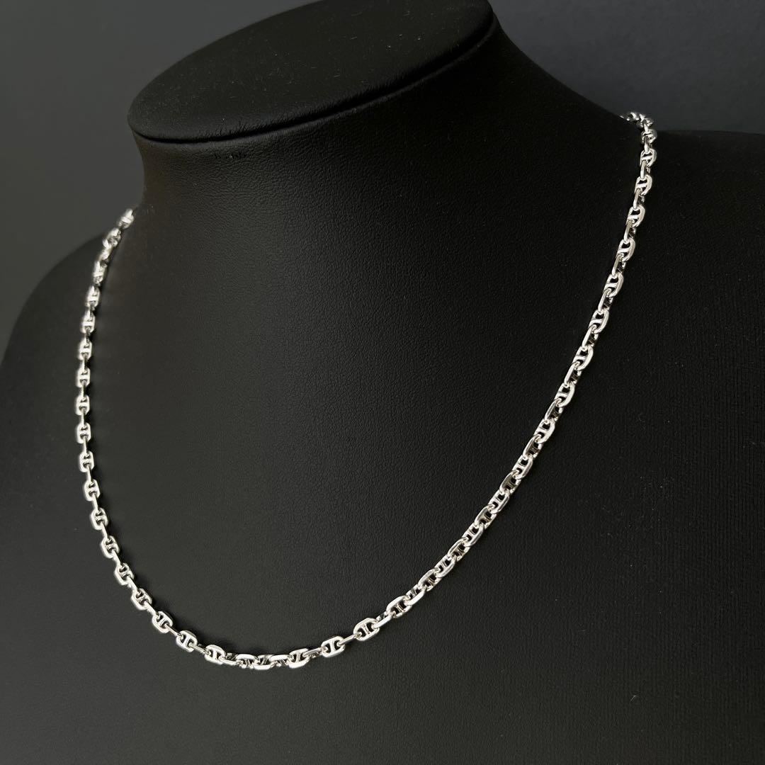 シルバー925 アンカーチェーン マリーナチェーン ネックレス 50cm3mm
