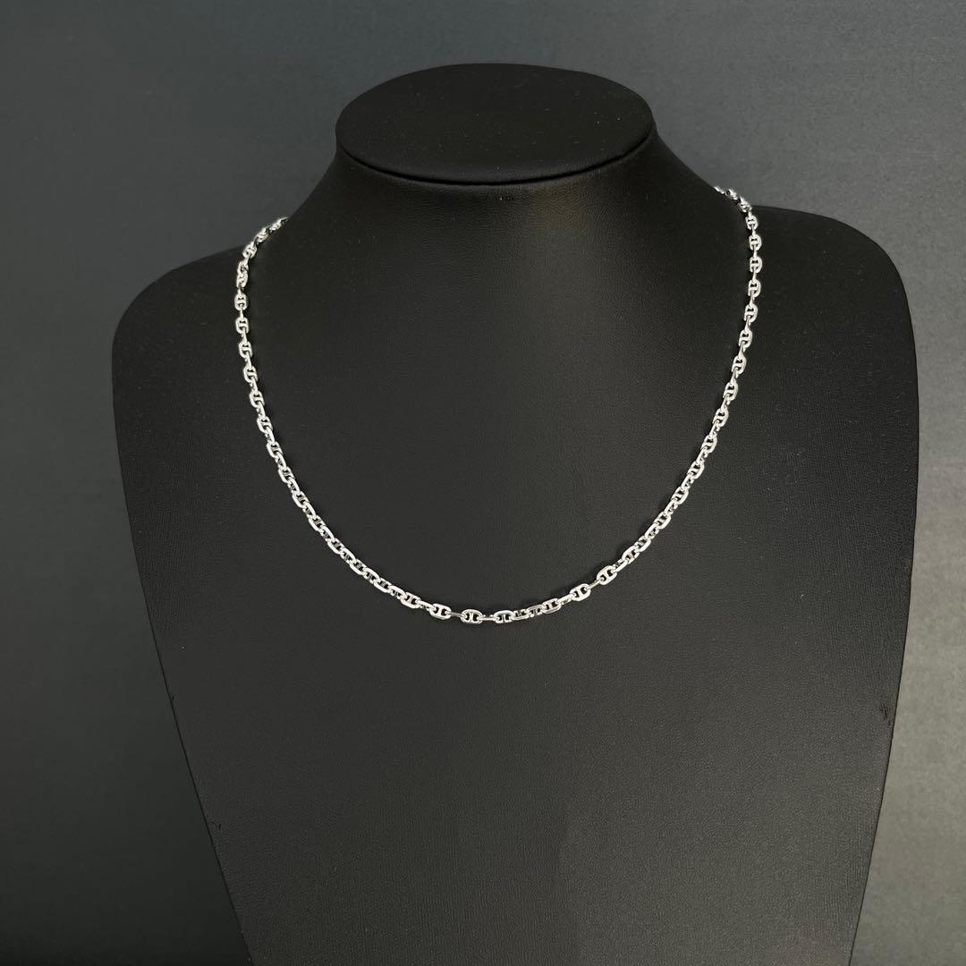 シルバー925 アンカーチェーン マリーナチェーン ネックレス 50cm3mm