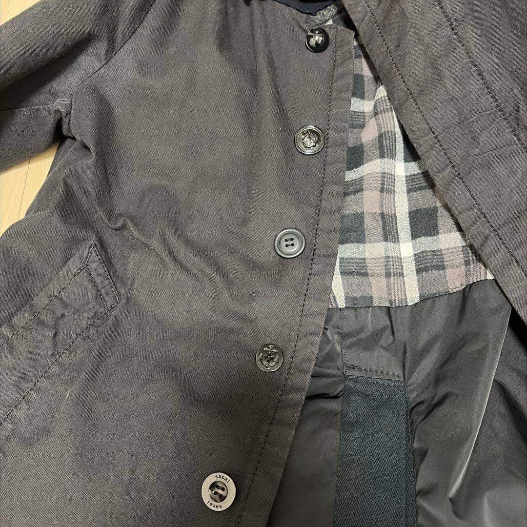 22aw sacai マルチボタンミリタリーステンカラーコート サカイ