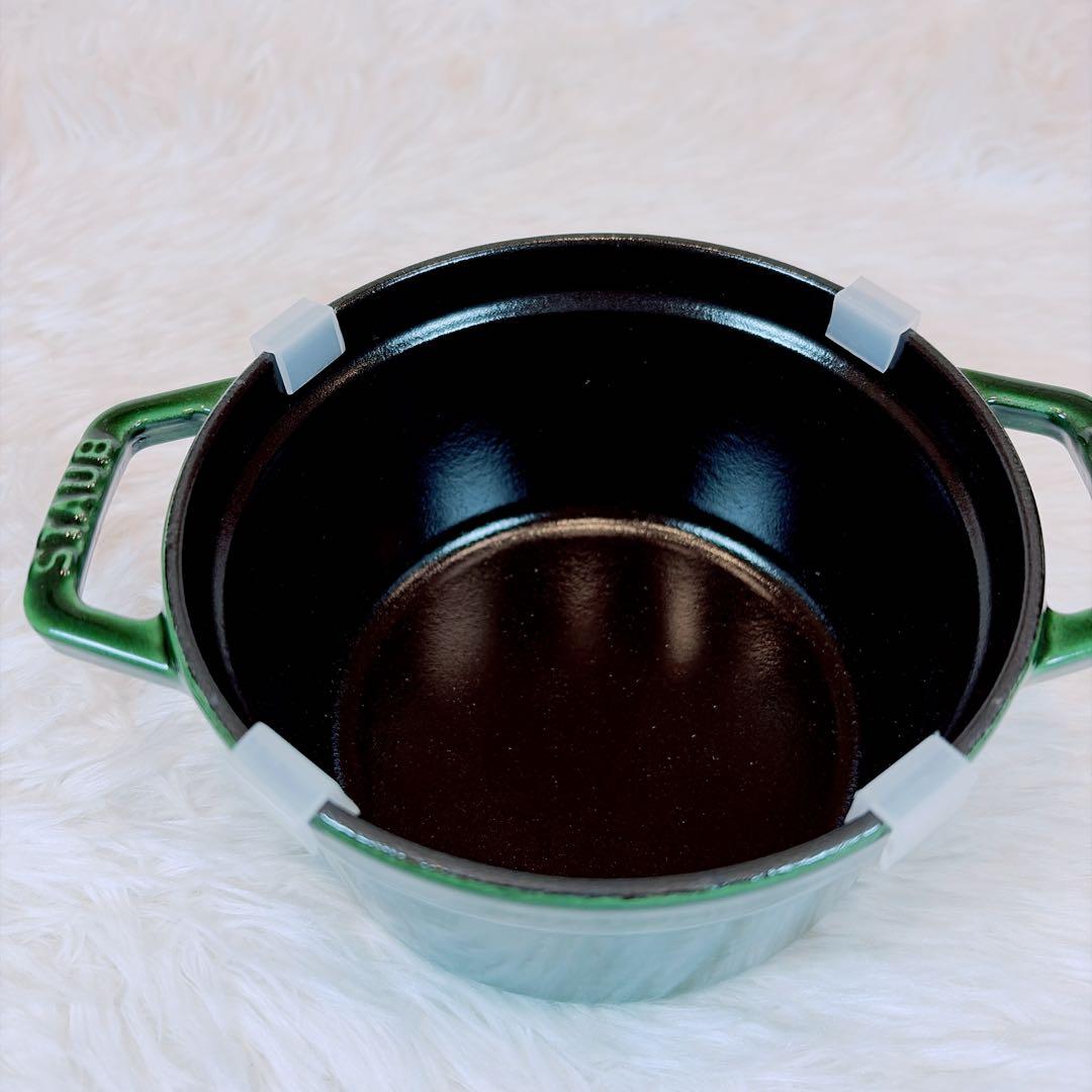 新品未使用 STAUB ストウブ ココットラウンド バジルグリーン 14cm