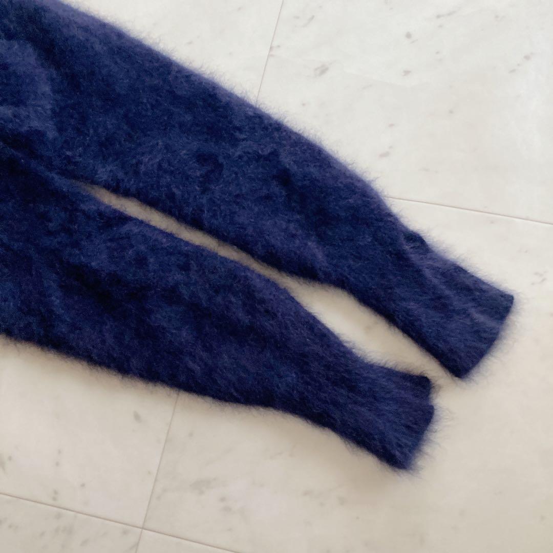 美品　IENA fluffyファー プルオーバー　近年モデル　ネイビー