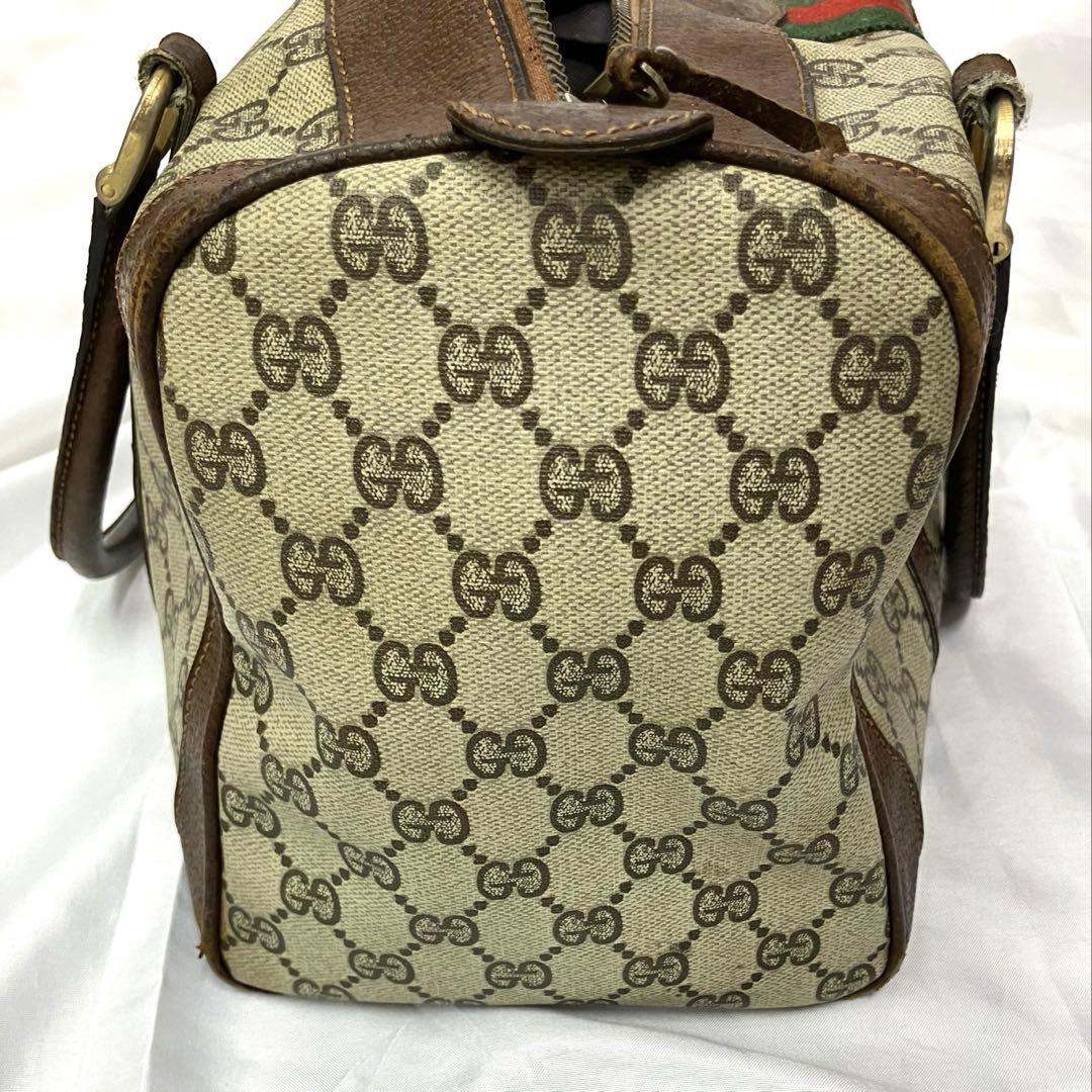 GUCCI グッチ　ボストンバッグ GG柄　シェリーライン