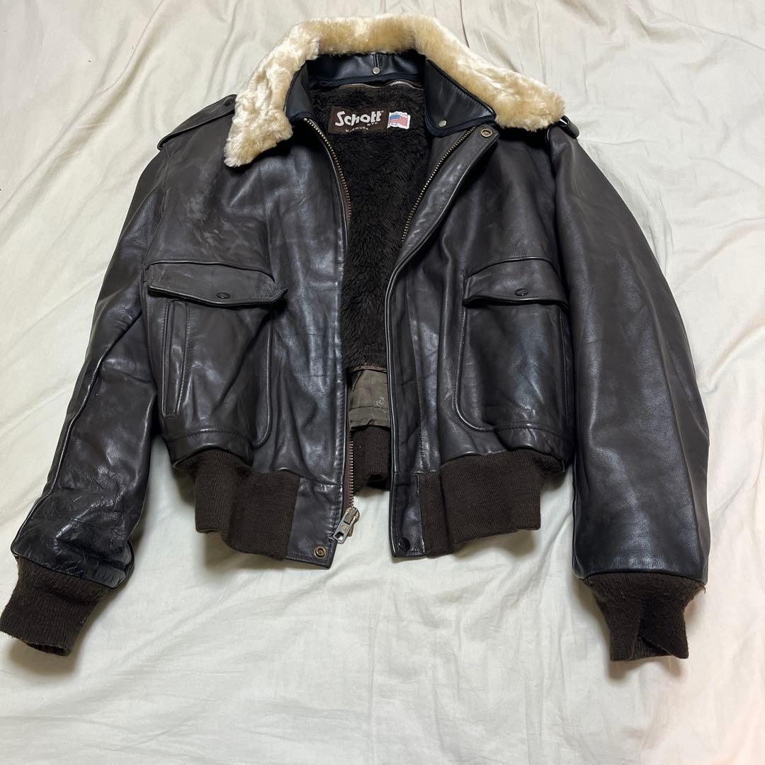 52size schott 本革レザーフライトジャケット
