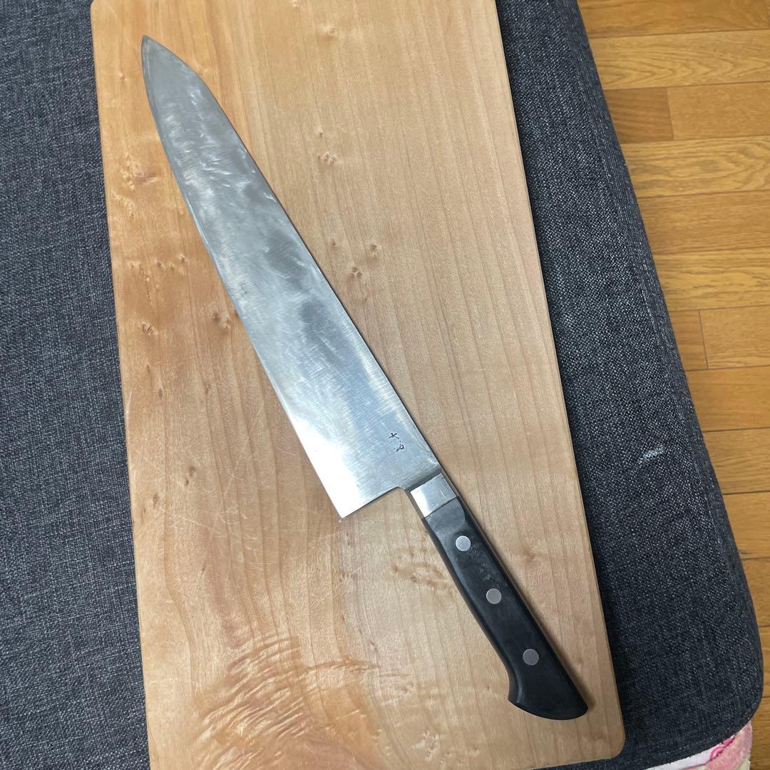 刀匠武蔵国光月作　日本鋼牛刀尺一
