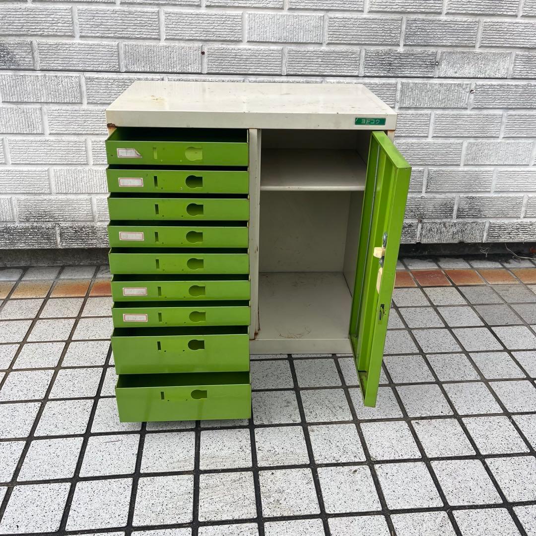 【アンティーク】昭和レトロ ヨドコウ スチールキャビネット レターケース 古道具