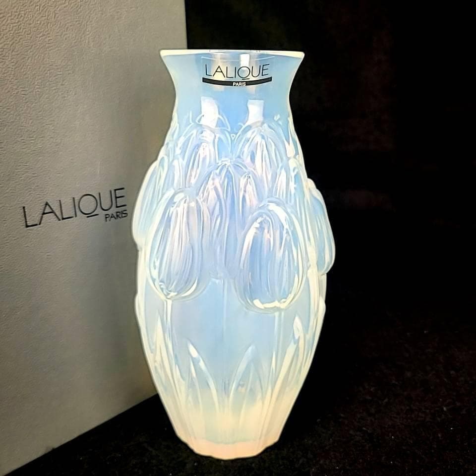 △美品△ラリック　チューリップ　花瓶　オパルセント　箱つき 2