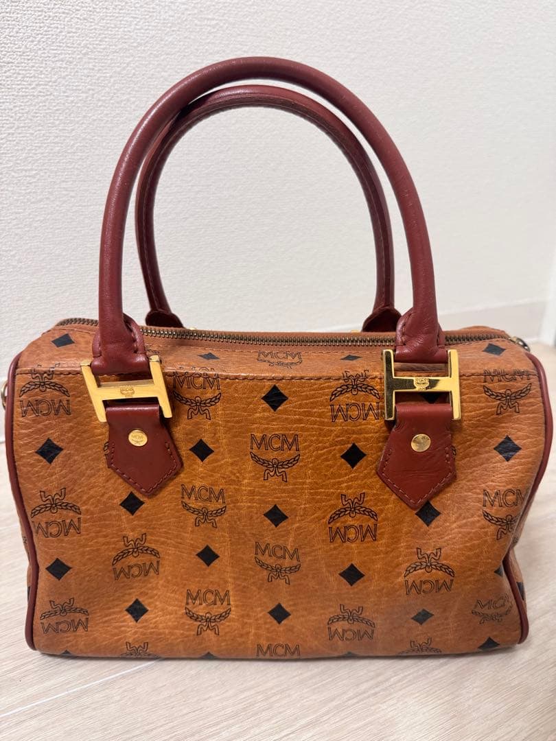 MCM ボストンバッグ ブラウンレザー