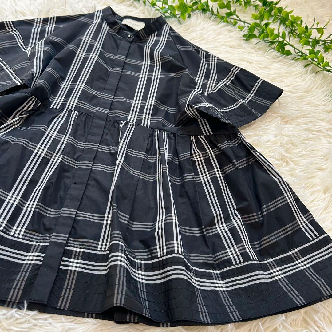 《美品》ユナイテッドアローズ タフタステッチ ペプラム ブラウス チェック