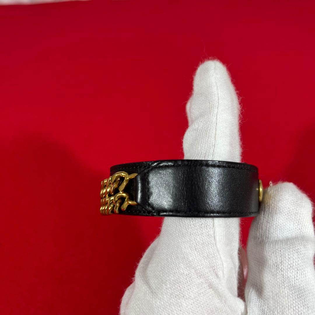サンローラン　SAINT LAURENT チェーンレザーブレスレット