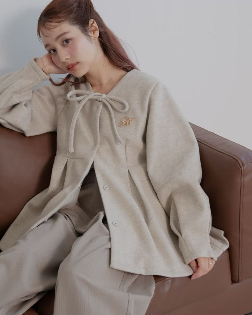 【完売品】jumelle メルトンペプラムトップ