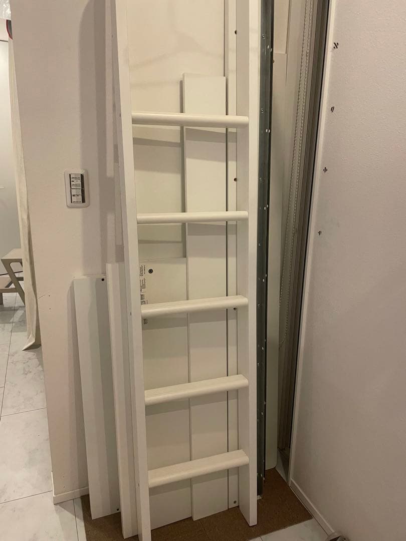 引き取り限定　IKEA ロフトベッド　stuva 机　引き出し付き　白黒