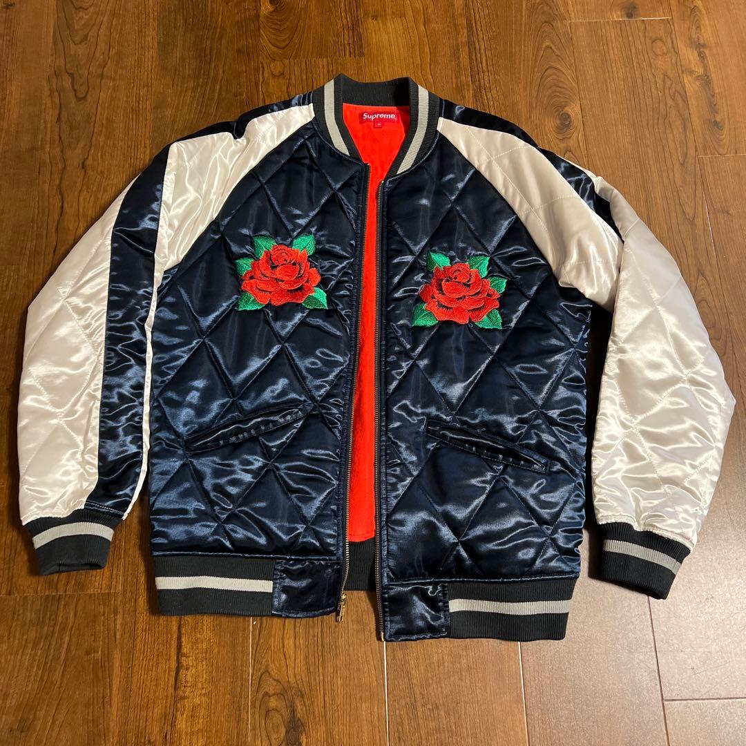 シュプリーム　Quilted Satin Bomber 13aw スカジャン