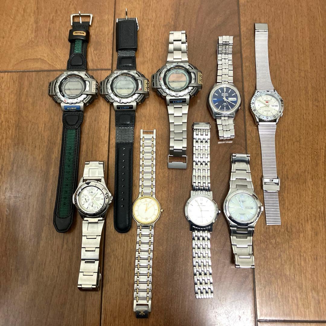 【ジャンク】腕時計 CASIO プロトレック SEIKO 5 他9本 W616J