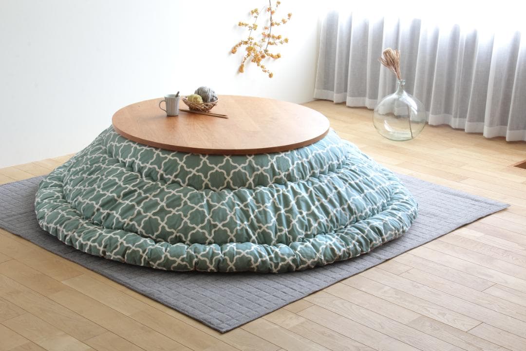 定価22万円 家具の里【国産】 家具調こたつ 円形110cm丸 ブラックチェリー