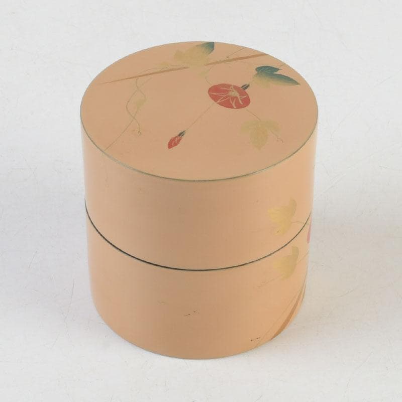 茶道具　塗師　翠甫作　朝顔蒔絵　茶器　共箱　V　9901