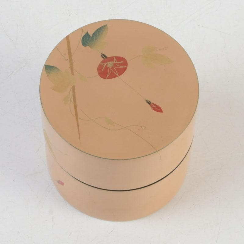 茶道具　塗師　翠甫作　朝顔蒔絵　茶器　共箱　V　9901