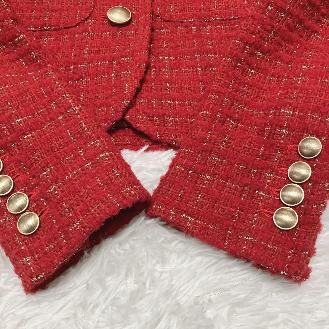 新品タグ付 sheller gold button tweed jacket
