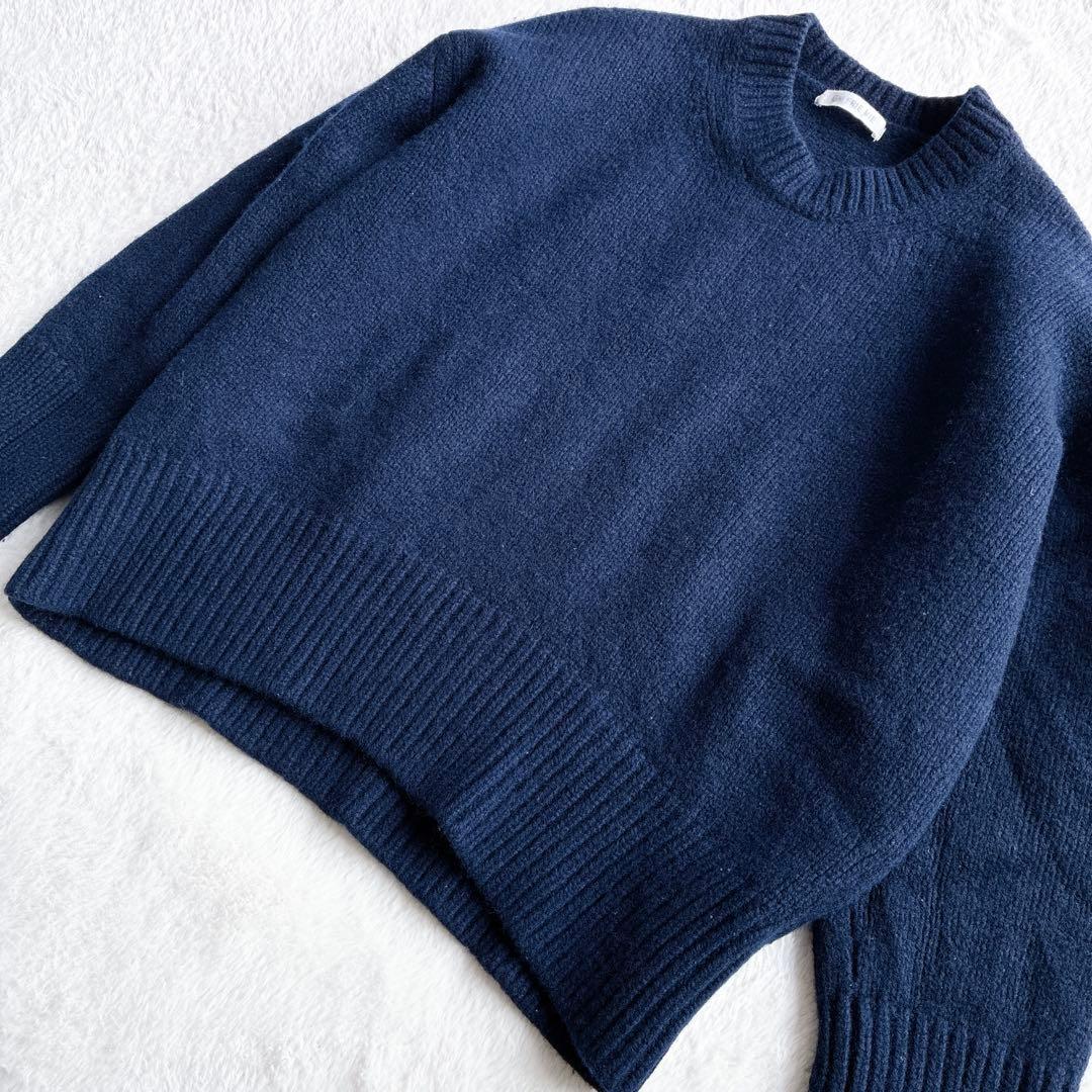 GALERIE VIE 完売品 クルーネックプルオーバー ニット S ネイビー