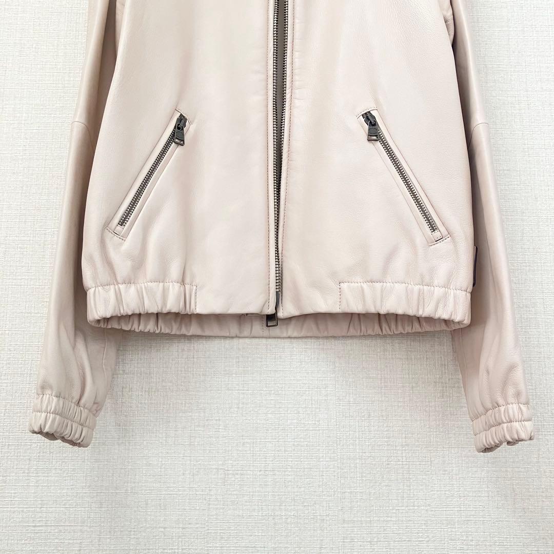 美品 COACH コーチ 本革 羊革 ラムレザージャケット スタンドカラー XS