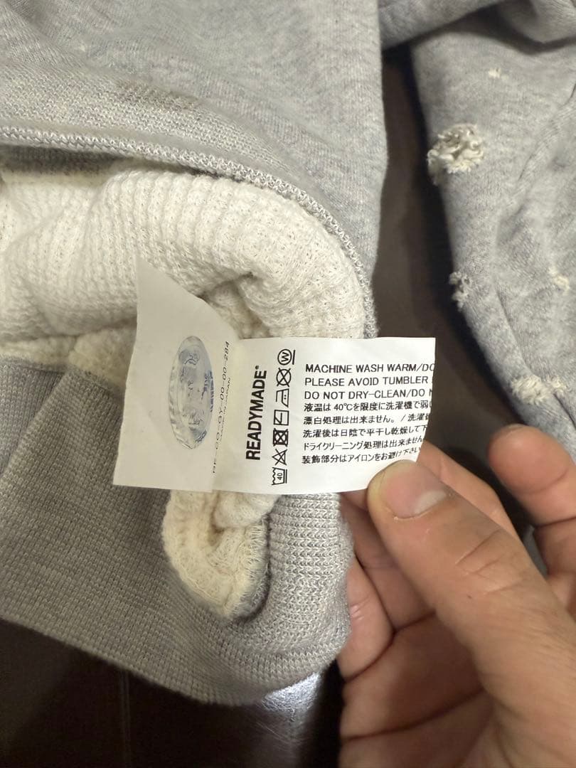 トップス READYMADE DOUBLE FACE HOODIE /GRAY M