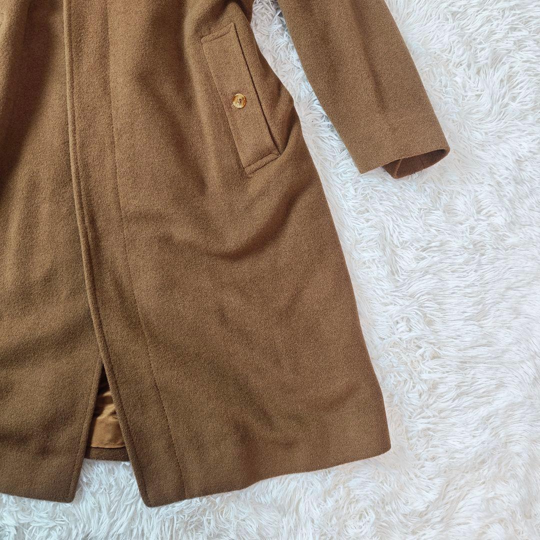 【希少】バーバリー 英国製 キャメルヘア ロングコート 茶　メンズL-XL