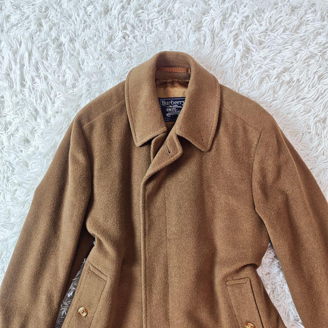 【希少】バーバリー 英国製 キャメルヘア ロングコート 茶　メンズL-XL