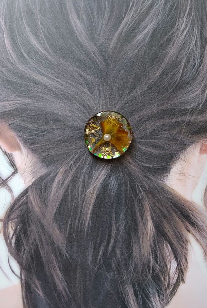 秋デザイン いちょうのヘアゴム
