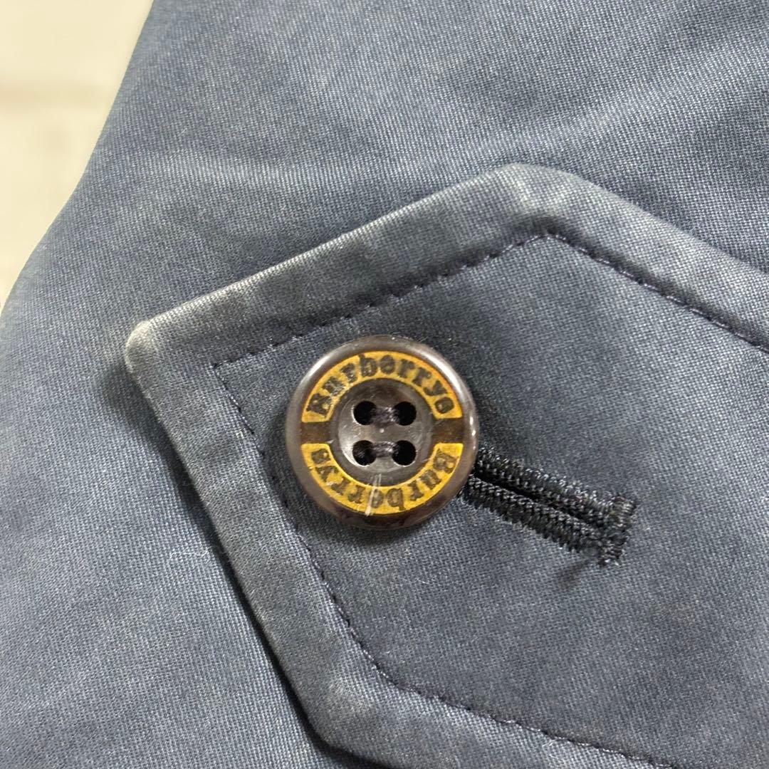 90s Burberry バブアー　コート ネイビー　ロゴ刺繍　激レア