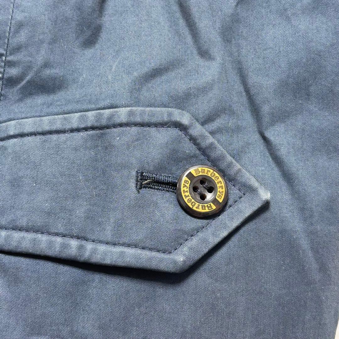90s Burberry バブアー　コート ネイビー　ロゴ刺繍　激レア