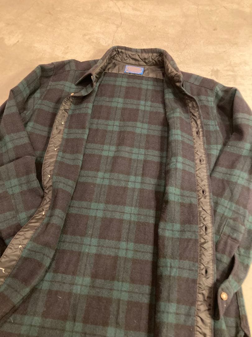 PENDLETON ウールシャツ 70s USA製 古着 緑黒