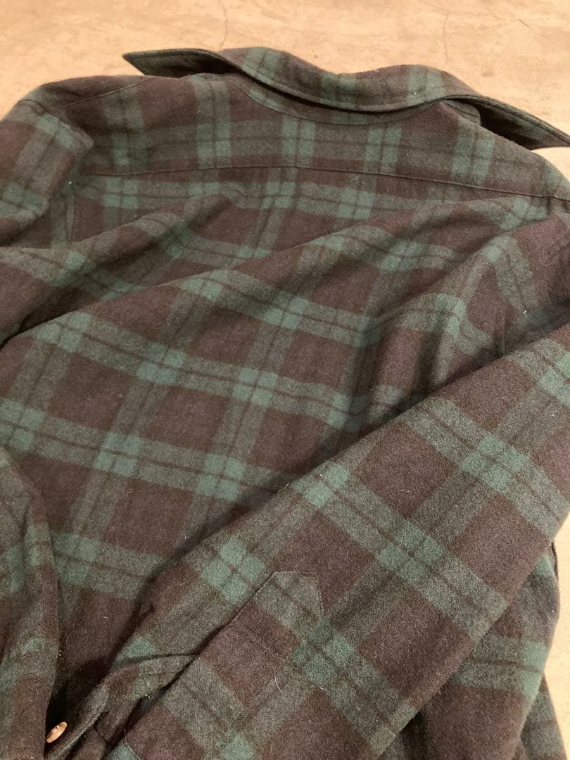 PENDLETON ウールシャツ 70s USA製 古着 緑黒