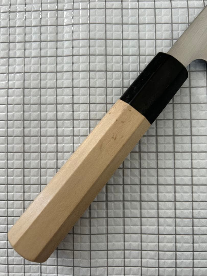 仙助 包丁 三徳 三徳包丁 安来鋼白紙一号割込 水牛八角柄 165mm ①