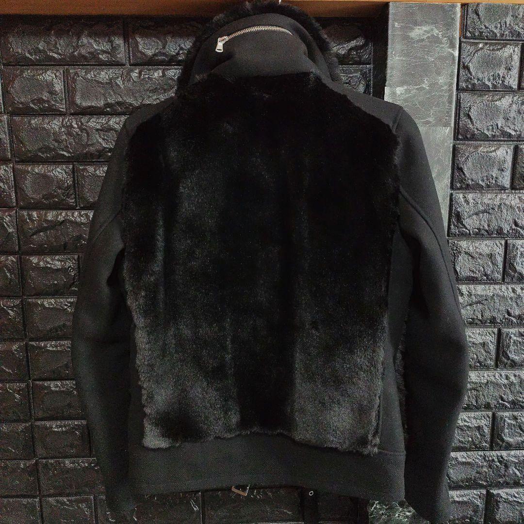 雪　美品希少　ノーアイディー　黒　フェイクファー　グリズリージャケット