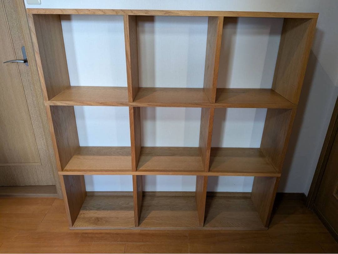 ■送料込■無印良品 スタッキングシェルフ 3×3 木製家具棚 オーク材 収納