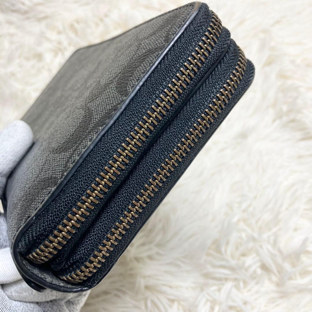 【美品】 COACH オーガナイザー シグネチャー チャコール