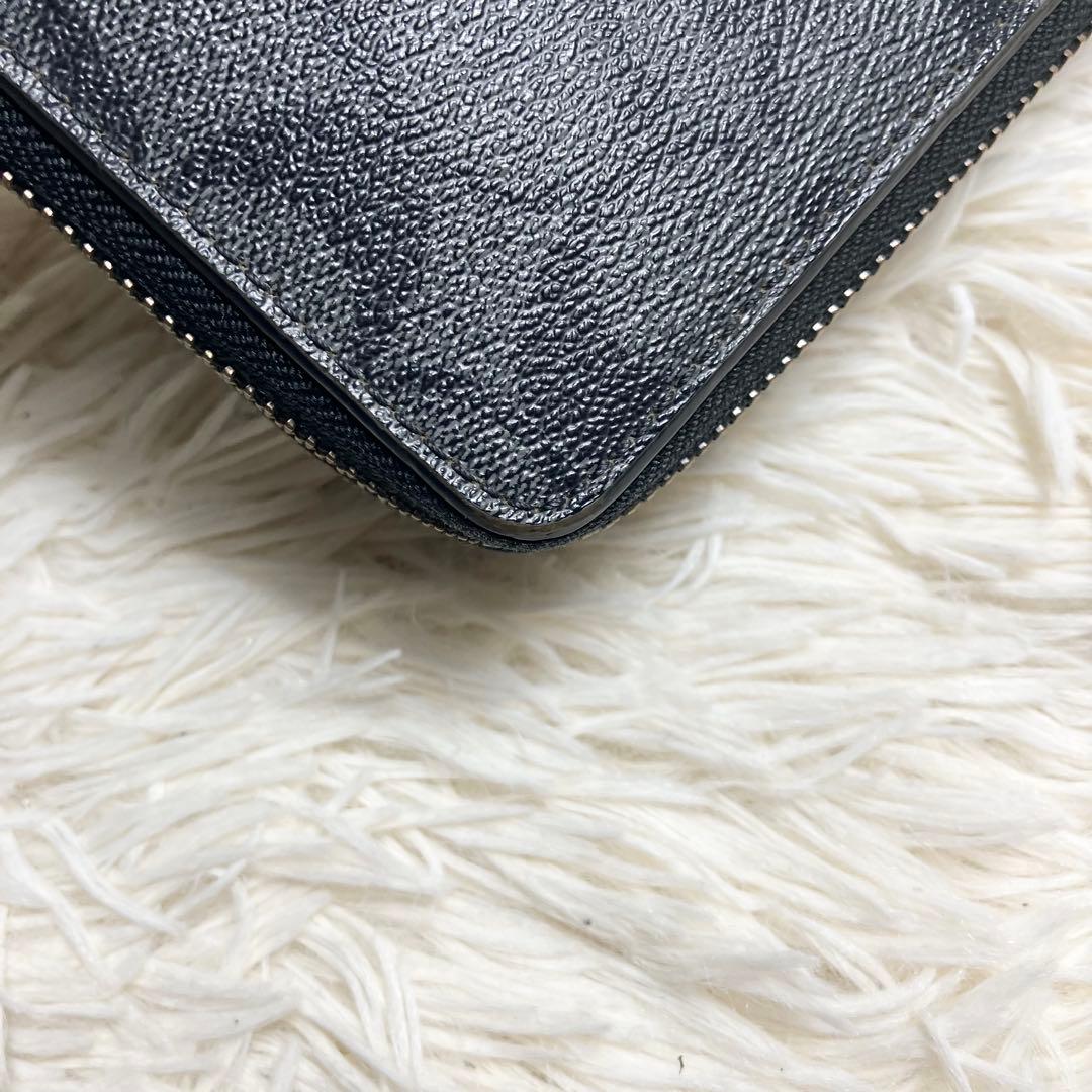 【美品】 COACH オーガナイザー シグネチャー チャコール