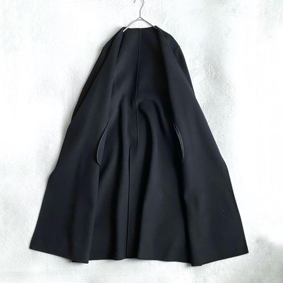 【ほぼ未使用✨】Plage ハミルトンノーカラーコート　ダブルフェイス　黒　38