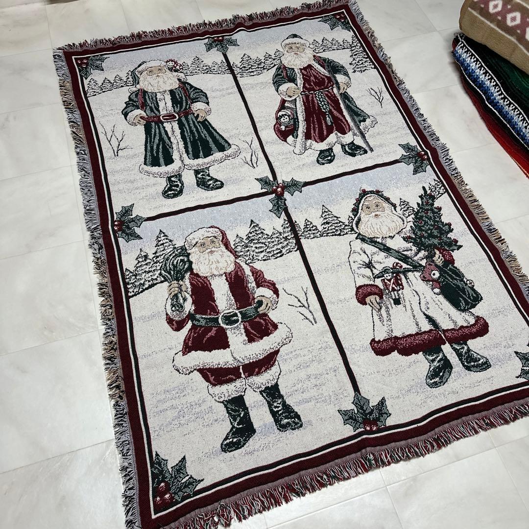 クリスマス　サンタクロース　マルチカバー　ソファーカバー　ラグ　179x123