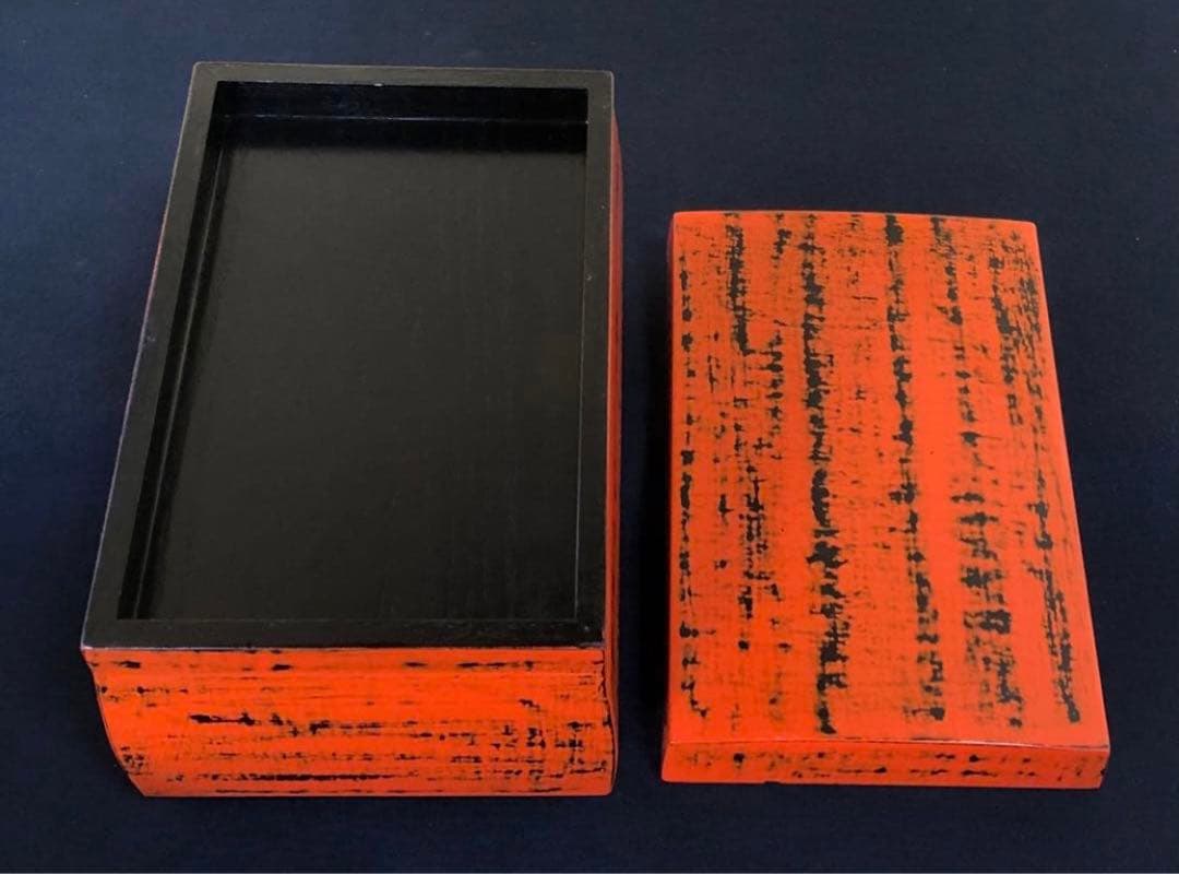 《R》茶道具 根来 茶箱 お茶道具 仕覆付 木製漆器　250827G3