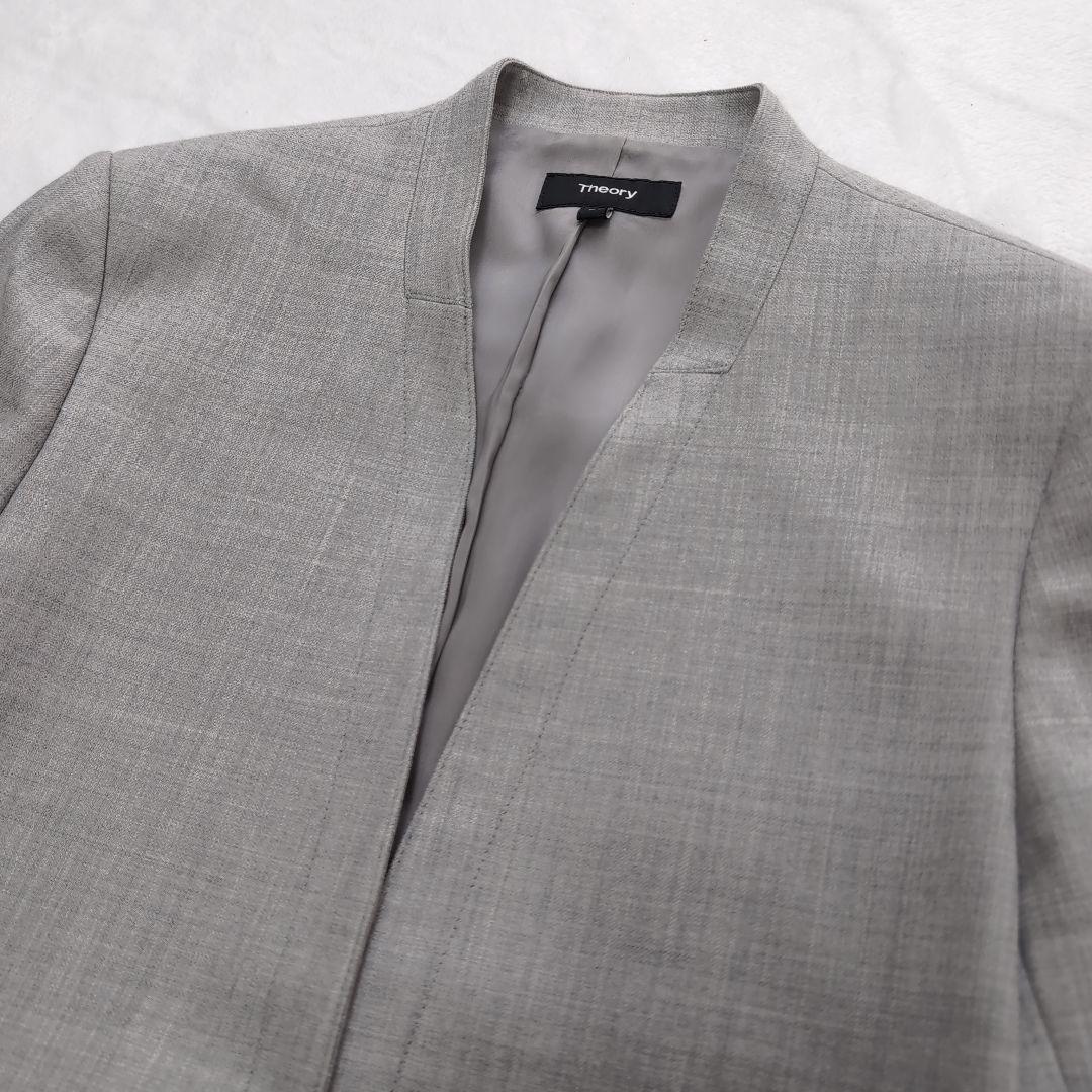 Theory　セットアップ　 スーツ　ノーカラー　センタープレス　Size00