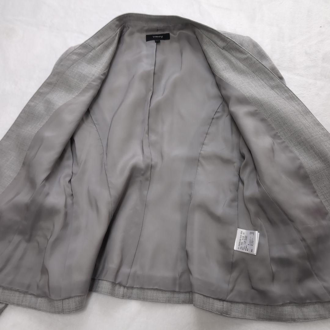 Theory　セットアップ　 スーツ　ノーカラー　センタープレス　Size00