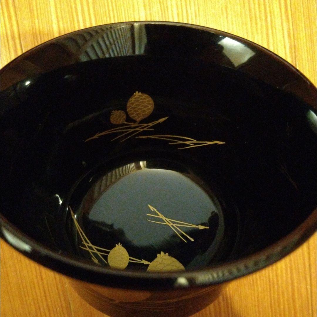 箸洗　松葉蒔絵　黒塗　１０人前